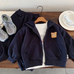 TL - Bộ nỉ khoá kéo in Gấu(90-140)