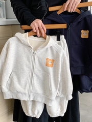 TL - Bộ nỉ khoá kéo in Gấu(90-140)