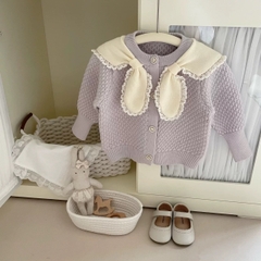 BK - Cardigan len cổ khăn bèo (90-130)