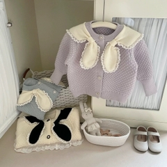 BK - Cardigan len cổ khăn bèo (90-130)