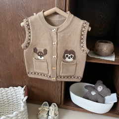 BK - Gile len thêu cún nâu 2 túi(90-130)