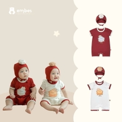 EMBES - Body cộc tay in hoạ tiết bánh trung thu ( 0-9M)