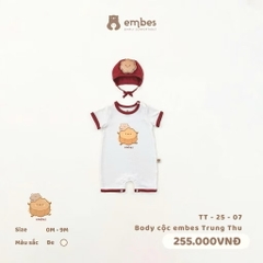 EMBES - Body cộc tay in hoạ tiết bánh trung thu ( 0-9M)