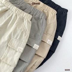 OBEBI - Quần gió túi hộp dáng rộng(73-120)