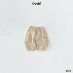 OBEBI - Quần gió túi hộp dáng rộng(73-120)