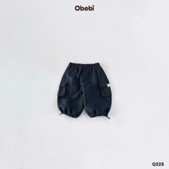 OBEBI - Quần gió túi hộp dáng rộng(73-120)