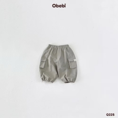 OBEBI - Quần gió túi hộp dáng rộng(73-120)