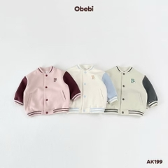 OBEBI - Áo khoác Bomber phối màu tay(73-120)