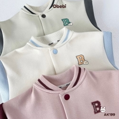 OBEBI - Áo khoác Bomber phối màu tay(73-120)