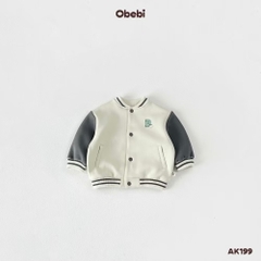 OBEBI - Áo khoác Bomber phối màu tay(73-120)