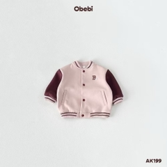 OBEBI - Áo khoác Bomber phối màu tay(73-120)