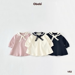 OBEBI - Váy cổ thuỷ thủ buộc nơ(73-110)