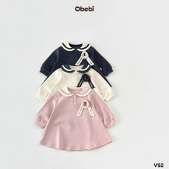 OBEBI - Váy cổ thuỷ thủ buộc nơ(73-110)