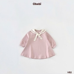 OBEBI - Váy cổ thuỷ thủ buộc nơ(73-110)