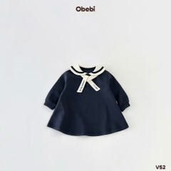 OBEBI - Váy cổ thuỷ thủ buộc nơ(73-110)