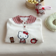 TL - Áo nỉ cổ caro đỏ Kitty (90-140)