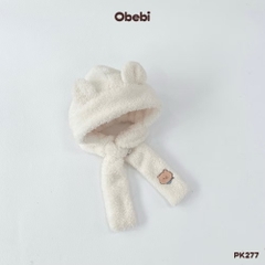 OBEBI - Mũ lông có tai kèm khăn quàng(S,M)
