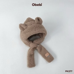 OBEBI - Mũ lông có tai kèm khăn quàng(S,M)