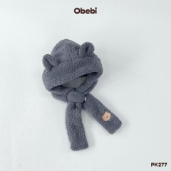 OBEBI - Mũ lông có tai kèm khăn quàng(S,M)