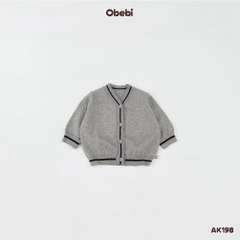 OBEBI - Áo khoác dệt len phối kẻ(73-120)