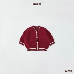 OBEBI - Áo khoác dệt len phối kẻ(73-120)