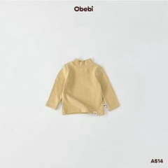OBEBI - Áo thun giữ nhiệt trơn cổ 3 phân(66-120)