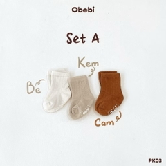 OBEBI - Set 3 đôi tất Basic (S,M,L)