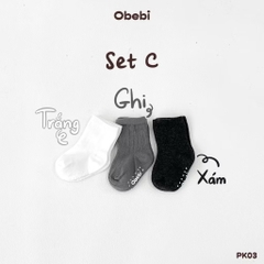 OBEBI - Set 3 đôi tất Basic (S,M,L)