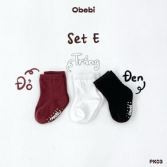 OBEBI - Set 3 đôi tất Basic (S,M,L)