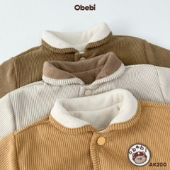 OBEBI - Áo khoác lông cừu hai mặt giữ ấm(73-120)
