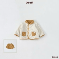 OBEBI - Áo khoác lông cừu hai mặt giữ ấm(73-120)