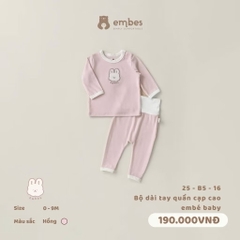EMBES - Bộ dài tay quần cạp cao embé baby(0-9M)