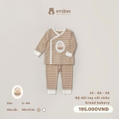 EMBES - Bộ dài tay cài chéo bread bakery(0-9M)