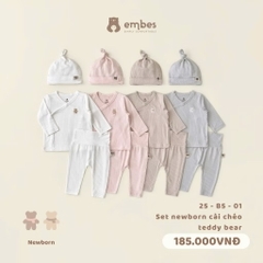 EMBES - Set newborn cài chéo teddy bear(NB)