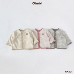 OBEBI - Áo khoác kẻ mặc 2 mặt (73-120)