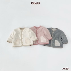 OBEBI - Áo khoác kẻ mặc 2 mặt (73-120)