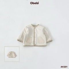 OBEBI - Áo khoác kẻ mặc 2 mặt (73-120)
