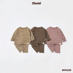 OBEBI - Bộ mặc nhà hoạ tiết kẻ(66-120)