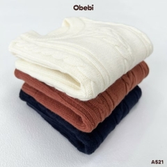 OBEBI - Áo len lông thỏ vặn thừng (73-120)