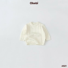 OBEBI - Áo len lông thỏ vặn thừng (73-120)