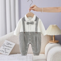 JS - Body công tử giả yếm kẻ caro xám+nơ(66-80)