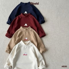 OBEBI - Áo thun giữ nhiệt dày cổ cao tay raglan(73-120)