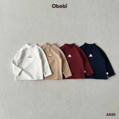 OBEBI - Áo thun giữ nhiệt dày cổ cao tay raglan(73-120)