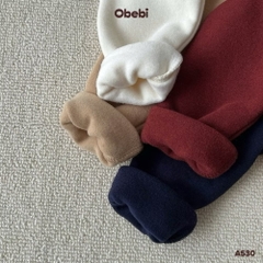 OBEBI - Áo thun giữ nhiệt dày cổ cao tay raglan(73-120)