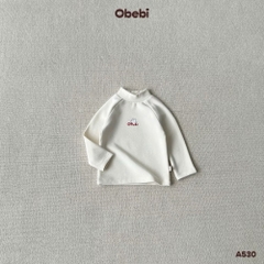 OBEBI - Áo thun giữ nhiệt dày cổ cao tay raglan(73-120)