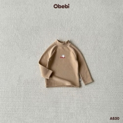 OBEBI - Áo thun giữ nhiệt dày cổ cao tay raglan(73-120)