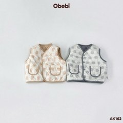 OBEBI - Áo gile chần bông in hoạ tiết(73-110)