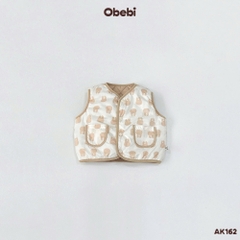 OBEBI - Áo gile chần bông in hoạ tiết(73-110)