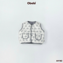 OBEBI - Áo gile chần bông in hoạ tiết(73-110)