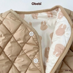 OBEBI - Áo gile chần bông in hoạ tiết(73-110)